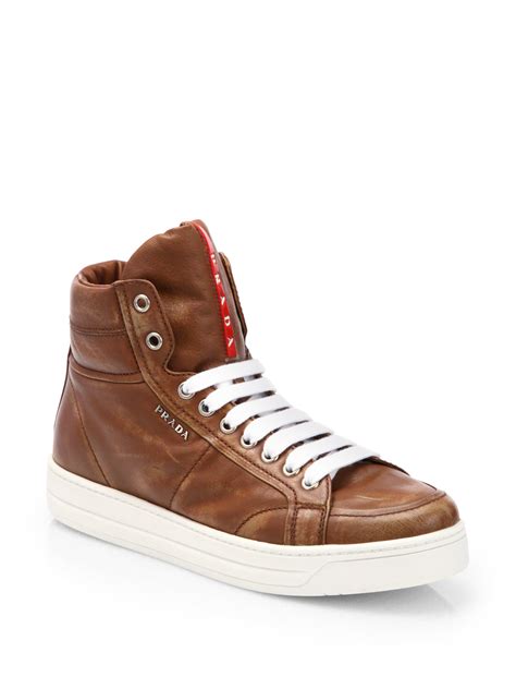 prada sneakers women's outlet|Prada high top sneakers women's.